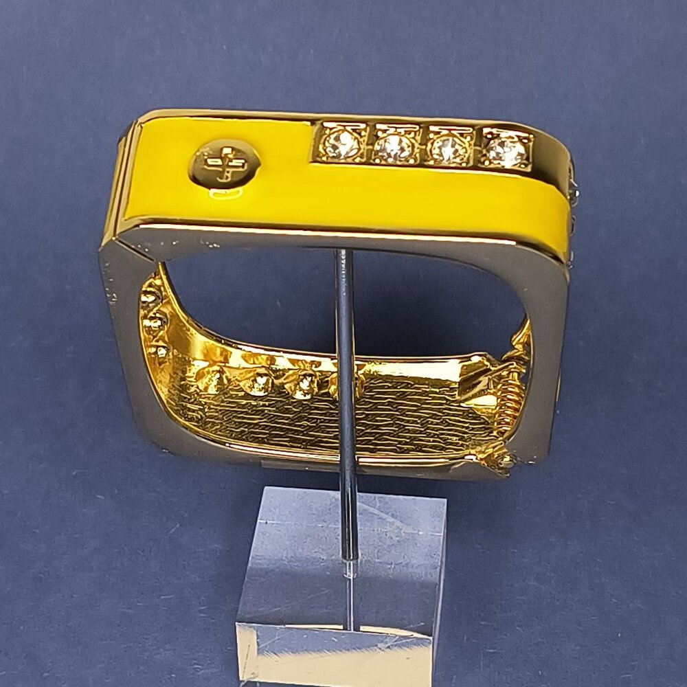 Hinged Rectangle Chunky Bangle Cuff Bracelet Casual Statement Glam Diva Size 7"
